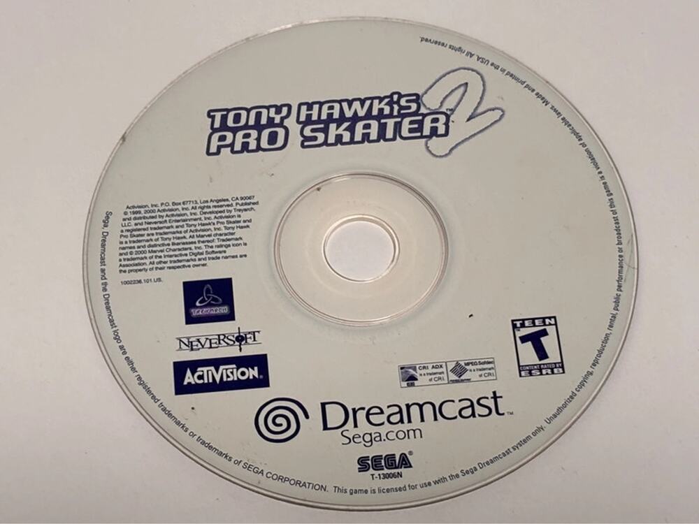 Tony Hawk's Pro Skater 2 Sega Dreamcast - Disc Only 2000